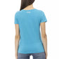 Elegant Light Blue Tee with Chic Front Print