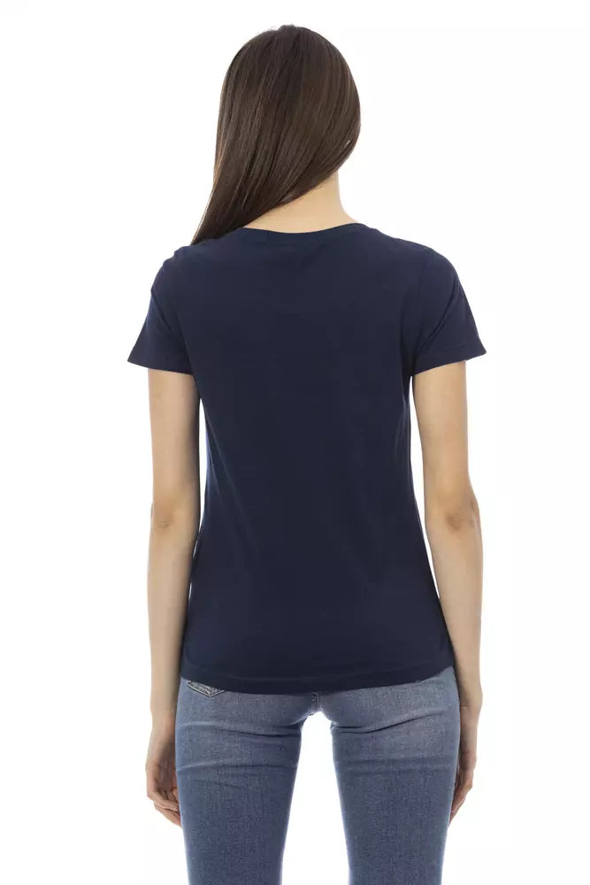 Elegant Short Sleeve Blue Tee