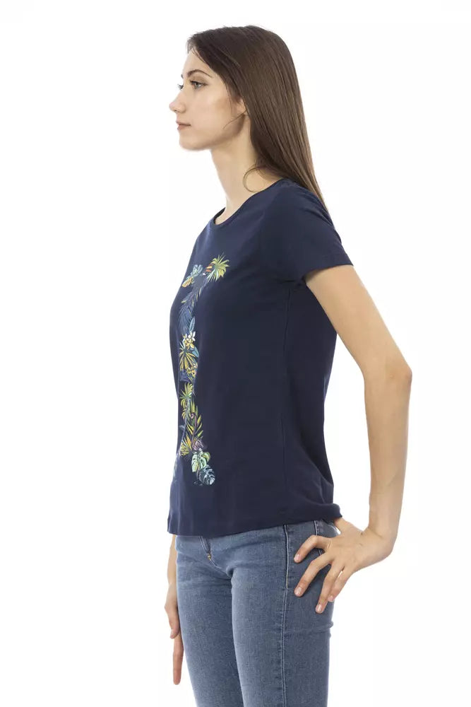 Elegant Short Sleeve Blue Tee