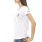 Elegant White Round Neck Printed Tee