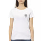 Elegant White Round Neck Printed Tee