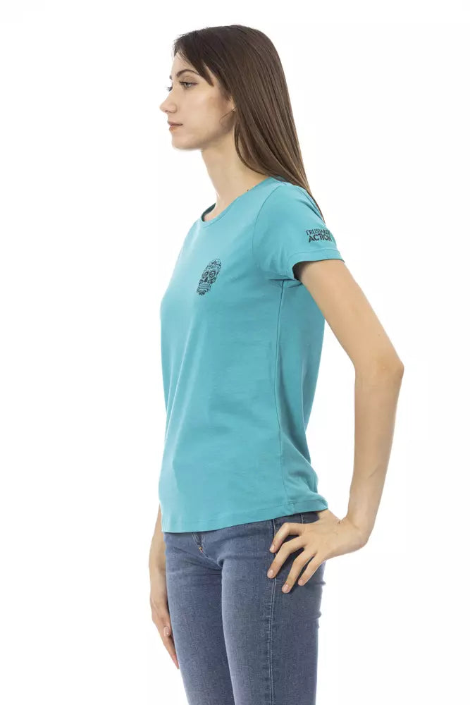 Elegant Light Blue Short Sleeve Tee