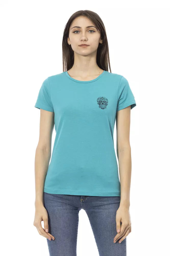 Elegant Light Blue Short Sleeve Tee