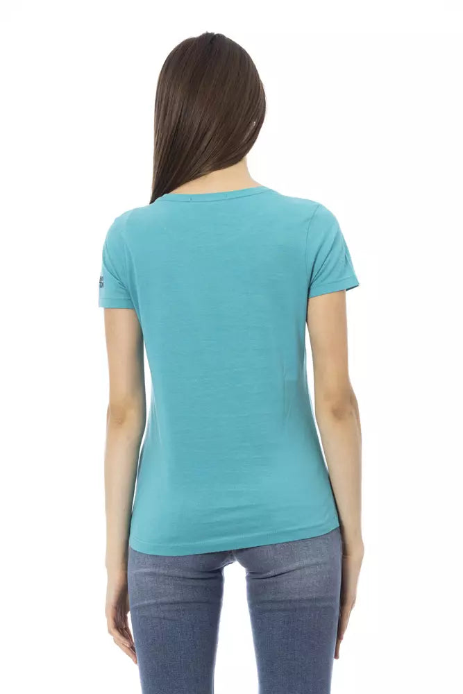 Elegant Light Blue Short Sleeve Tee