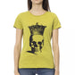 Chic Green Short Sleeve Tee with Unique Front Print