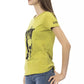 Chic Green Short Sleeve Tee with Unique Front Print