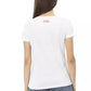 Chic White Cotton Blend Tee with Stylish Print