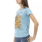Chic Light Blue Short Sleeve Tee with Print