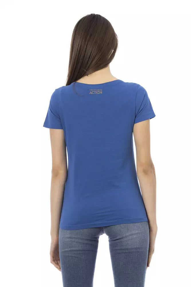 Elegant Short Sleeve Blue Tee