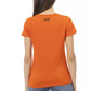 Chic Orange Round Neck Tee with Front Print