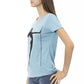 Chic Light Blue Short Sleeve Round Neck Tee