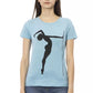 Chic Light Blue Short Sleeve Round Neck Tee