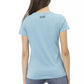 Chic Light Blue Short Sleeve Round Neck Tee