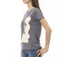 Elegant Gray Short Sleeve Cotton Blend Top