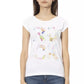 Chic White Tee with Front Print Detail
