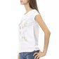 Chic White Tee with Front Print Detail