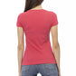 V-Neck Cotton Blend Tee with Chic Front Print