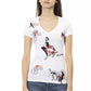 Chic V-Neck Tee with Graphic Elegance