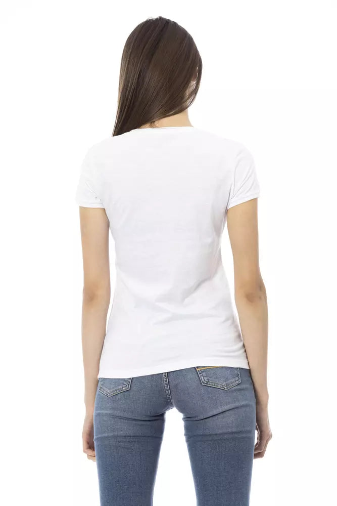 Chic V-Neck Tee with Graphic Elegance