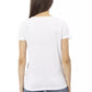 Chic White Tee with Elegant Front Print
