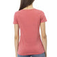 Chic Pink Tee with Elegant Front Print