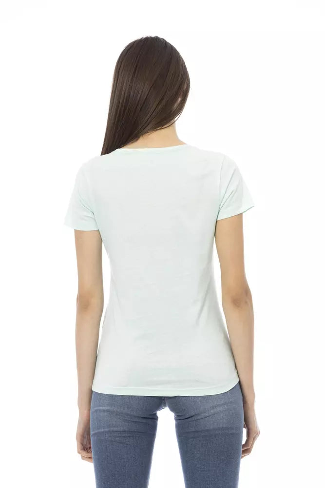 Elegant Light Blue V-Neck Tee