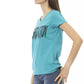Elegant Light Blue V-Neck Tee