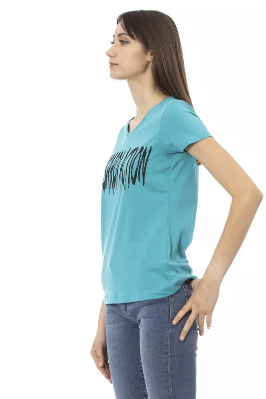 Elegant Light Blue V-Neck Tee