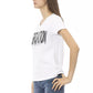 Chic V-Neck Tee with Elegant Front Print