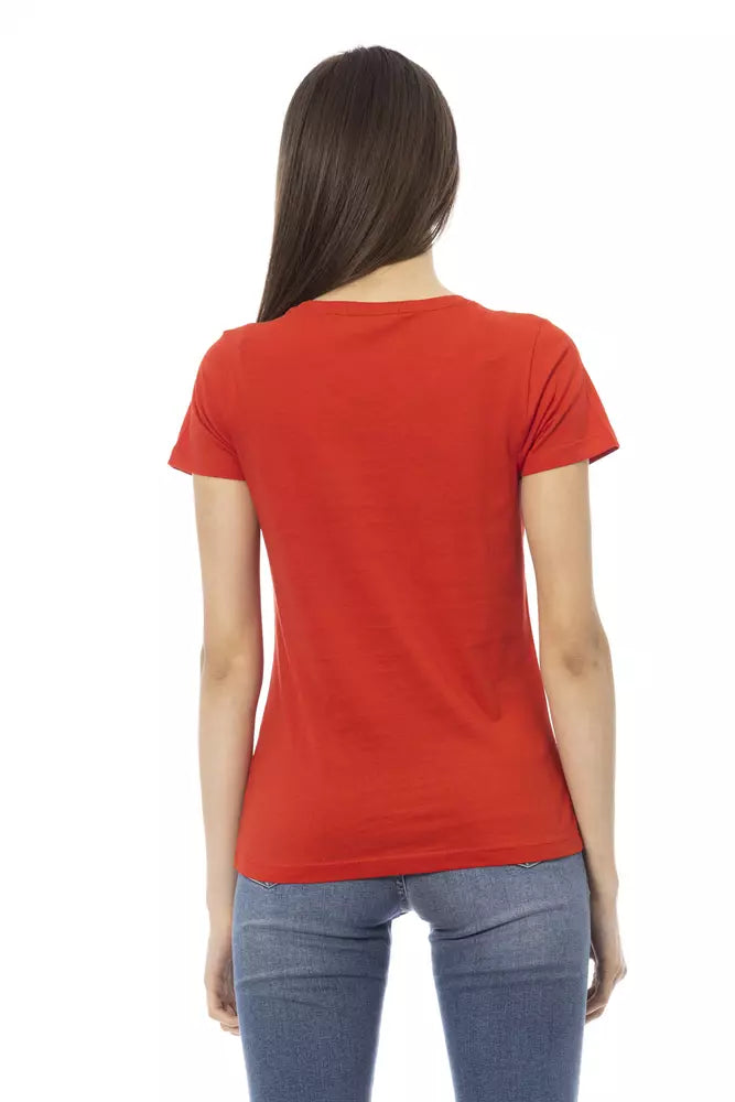 Vibrant V-Neck Tee with Chic Front Print