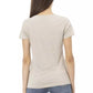 Elegant V-Neck Tee with Chic Front Print