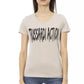 Elegant V-Neck Tee with Chic Front Print