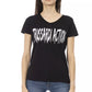 Elegant V-Neck Tee with Chic Front Print