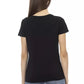 Elegant V-Neck Tee with Chic Front Print