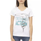 Chic V-Neck Tee with Front Print