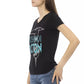 Chic V-Neck Tee with Front Print