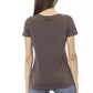 Chic V-Neck Tee with Elegant Front Print