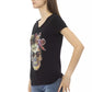 Chic V-Neck Tee with Front Print