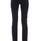 Trendy Tricolor Accent Black Jeans