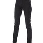 Chic Tricolor Accent Black Jeans