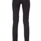 Chic Tricolor Accent Black Jeans