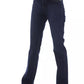 Chic Blue Cotton Blend Jeans with Tricolor Detail
