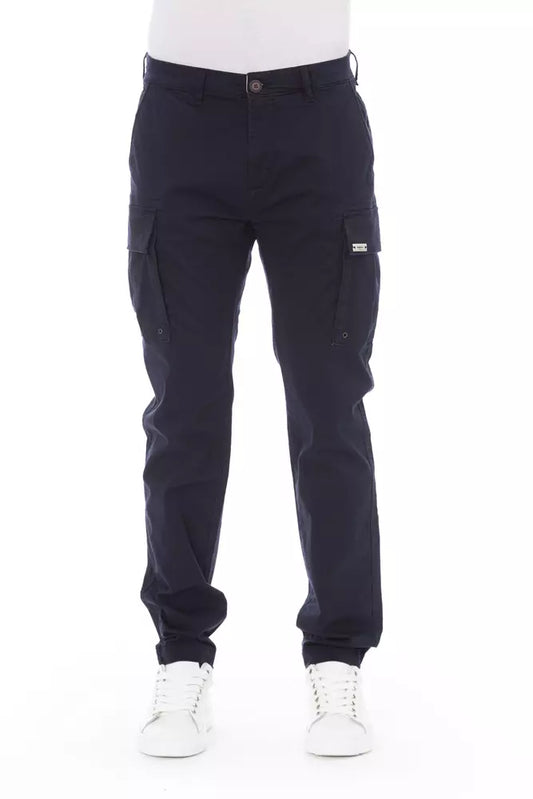 Chic Blue Cargo Trousers for Men