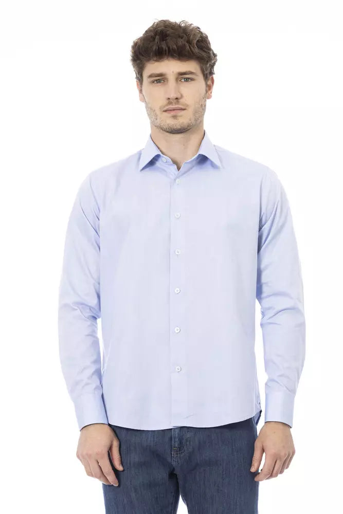 Elegant Light Blue Italian Dress Shirt