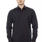 Elegant Black Italian Collar Shirt