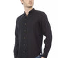 Elegant Mandarin Collar Black Shirt