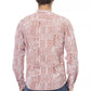 Elegant Crimson Mandarin Collar Shirt