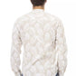 Chic Beige Mandarin Collar Cotton Shirt