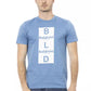 Elegant Light Blue Cotton Tee with Print