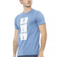 Elegant Light Blue Cotton Tee with Print